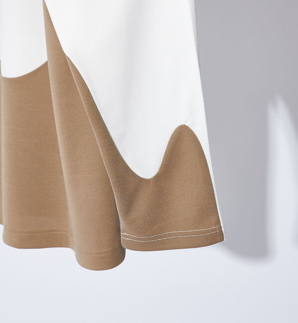 ABAHOUSE「【ウズマキ】アシンメトリー 配色 オーバーサイズ ポンチ ロンT」|Tシャツ・カットソー|