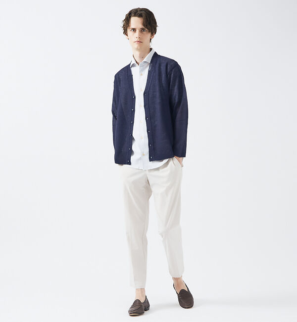 ABAHOUSE「【メッシュ編み】レーヨン&times;ラミー　シアーカーディガン」|カーディガン|