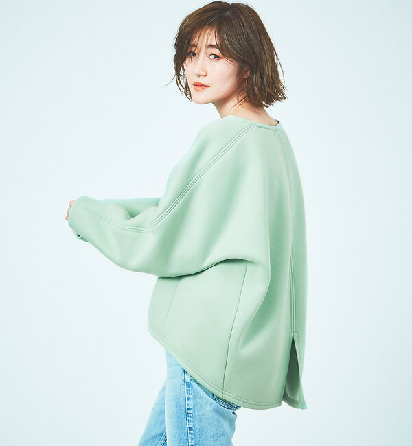 Rouge vif「ダンボールフォルムプルオーバー」|スウェット・ジャージ|グリーン