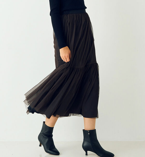 Rouge vif「リバーシブル２WAYチュールスカート」|スカート|