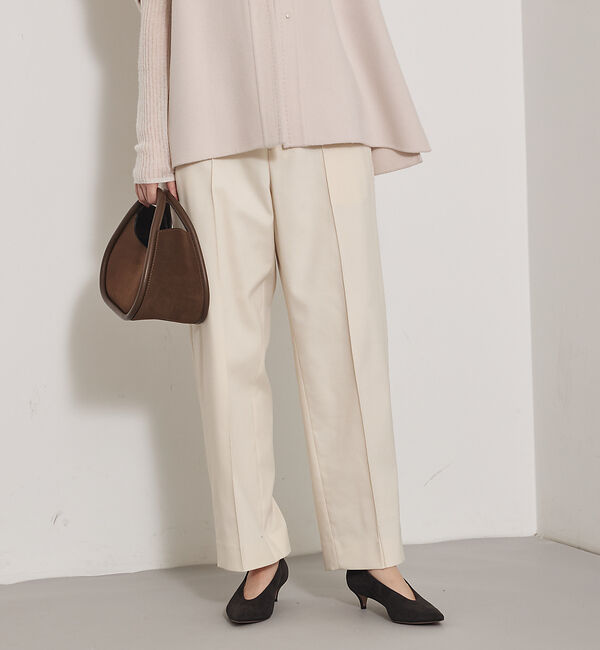 qualite「【Oggi 掲載】ツイルピンタックパンツ」|その他|アイボリー