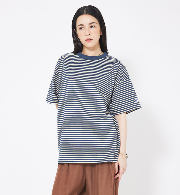 NOMINE「【WEB限定】Champion ボーダー Tシャツ」|Tシャツ・カットソー|ネイビー