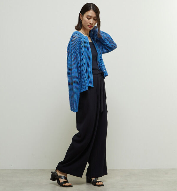 Soffitto「ジップ付きメッシュ編みニットカーディガン」|カーディガン|