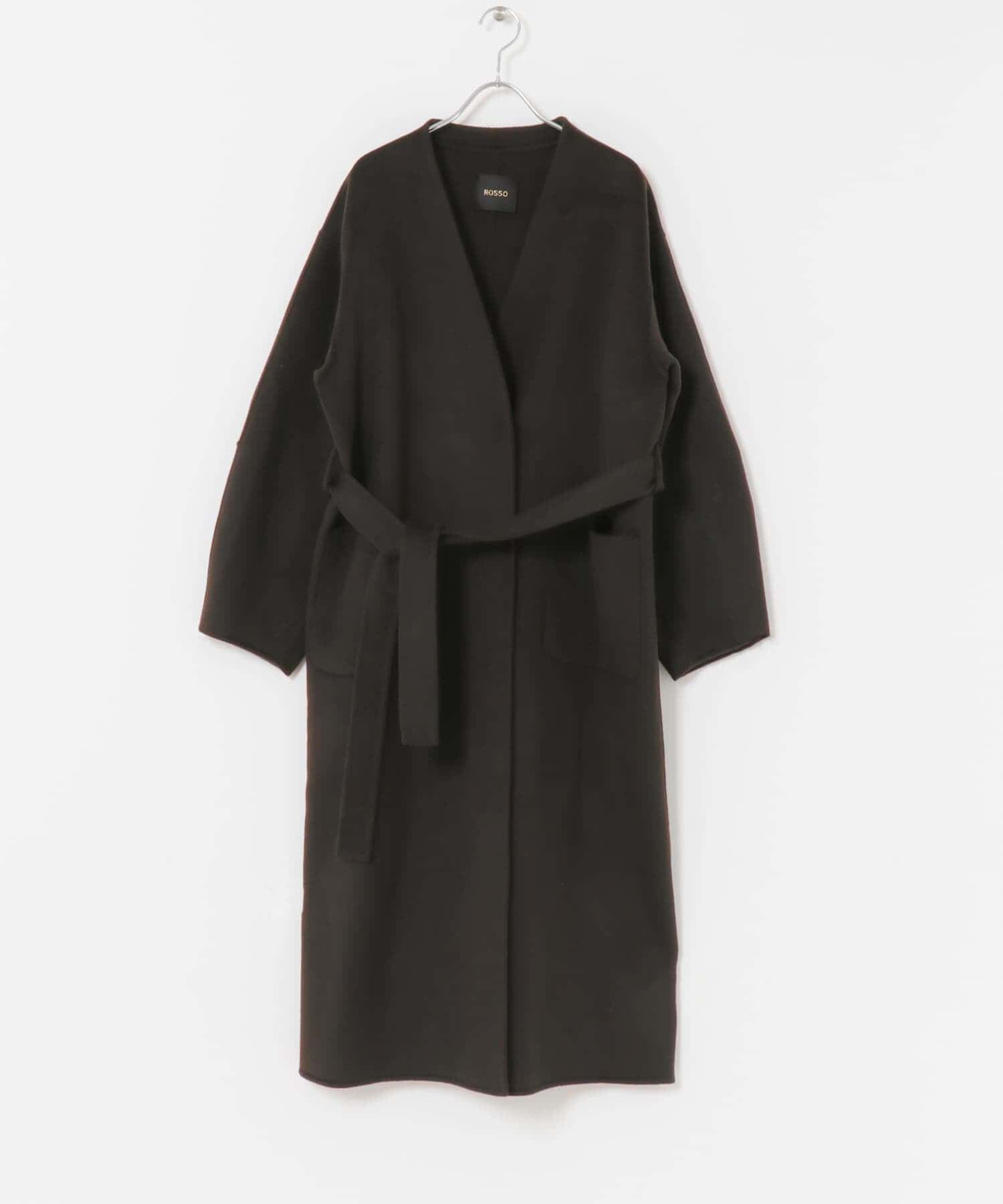 URBAN RESEARCH ROSSO「カラーレスリバーロングコート」|ノーカラーコート|