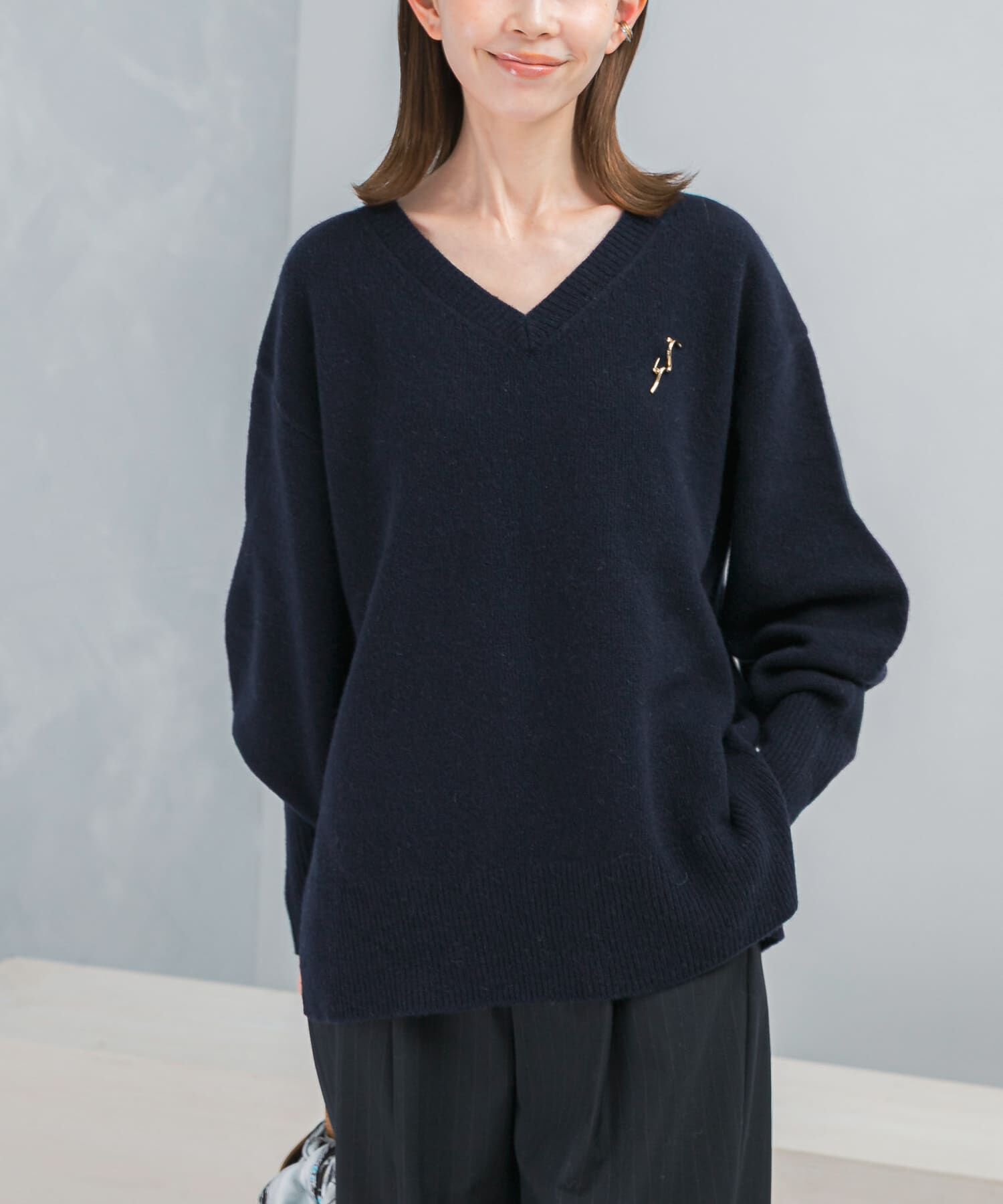 URBAN RESEARCH ROSSO「ウールカシミヤVネックニットプルオーバー」|ニット・セーター|