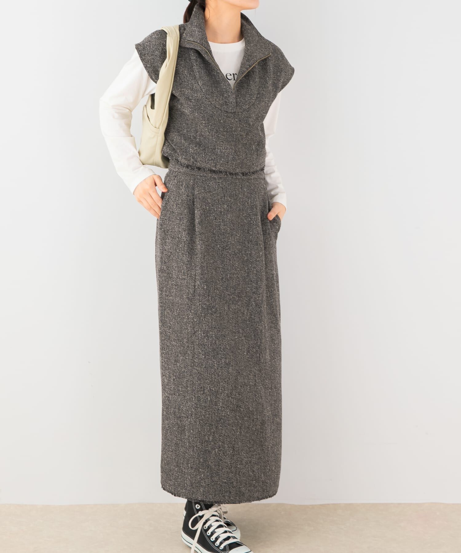 URBAN RESEARCH ROSSO「F by ROSSO　ツイードハーフZIPプルオーバー+スカート」|その他|