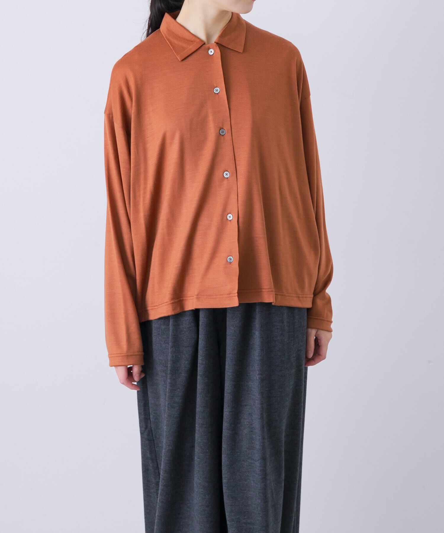 かぐれ「ウォッシャブルウールカットシャツ」|シャツ・ブラウス|ベージュ系その他