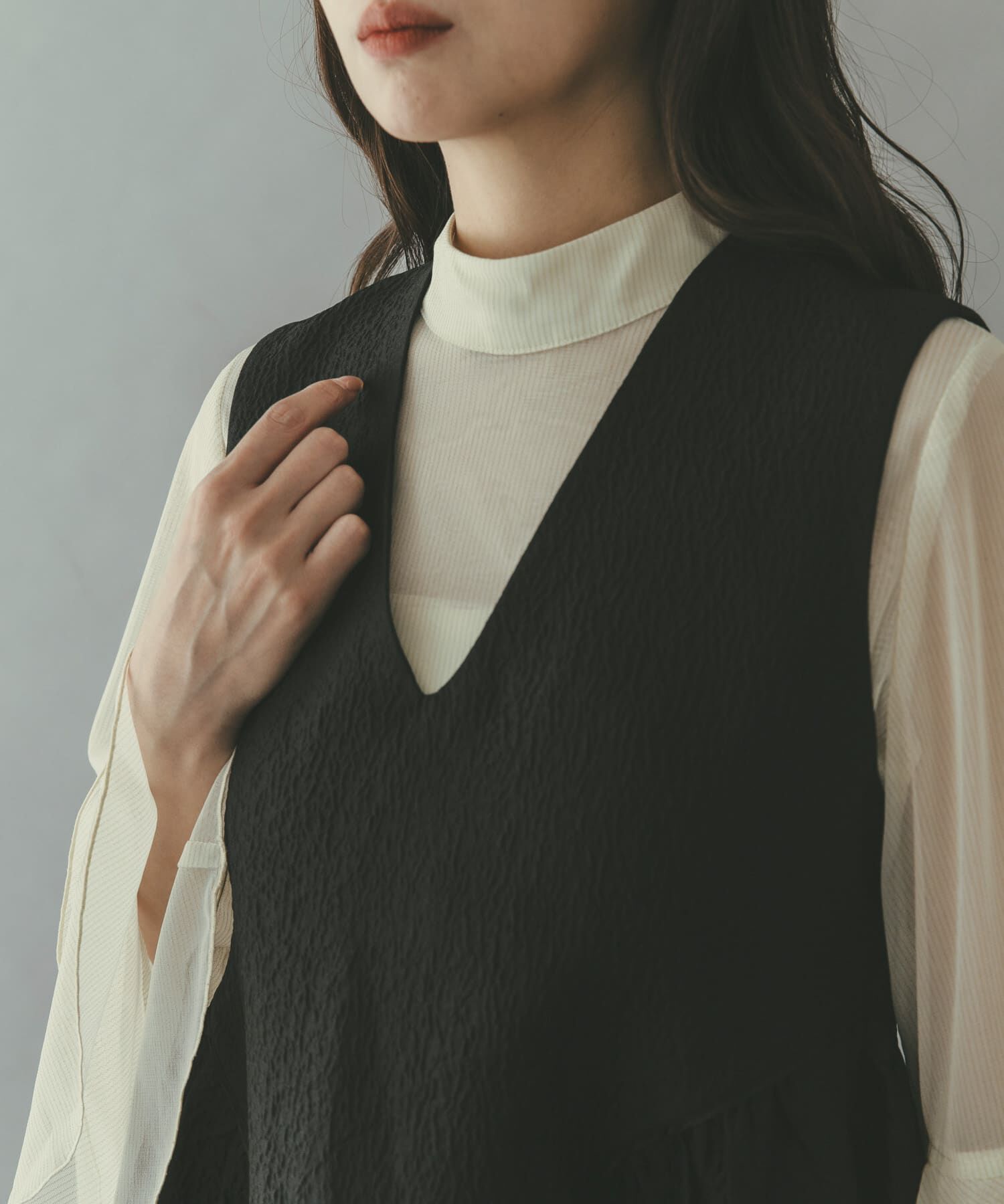 URBAN RESEARCH ROSSO「ジャガードフォルムレイヤードワンピース」|ワンピース|