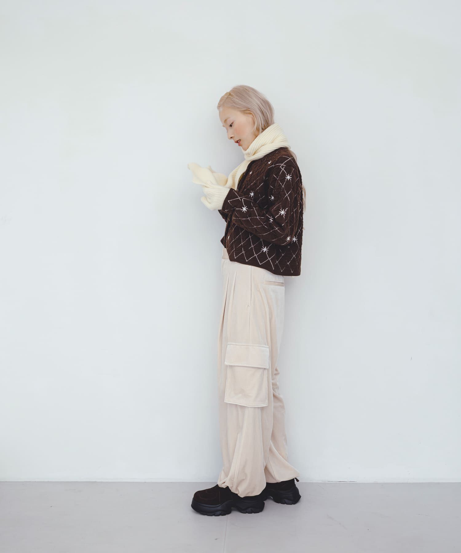  「キルティングショートカーディガン」|ニット・セーター|