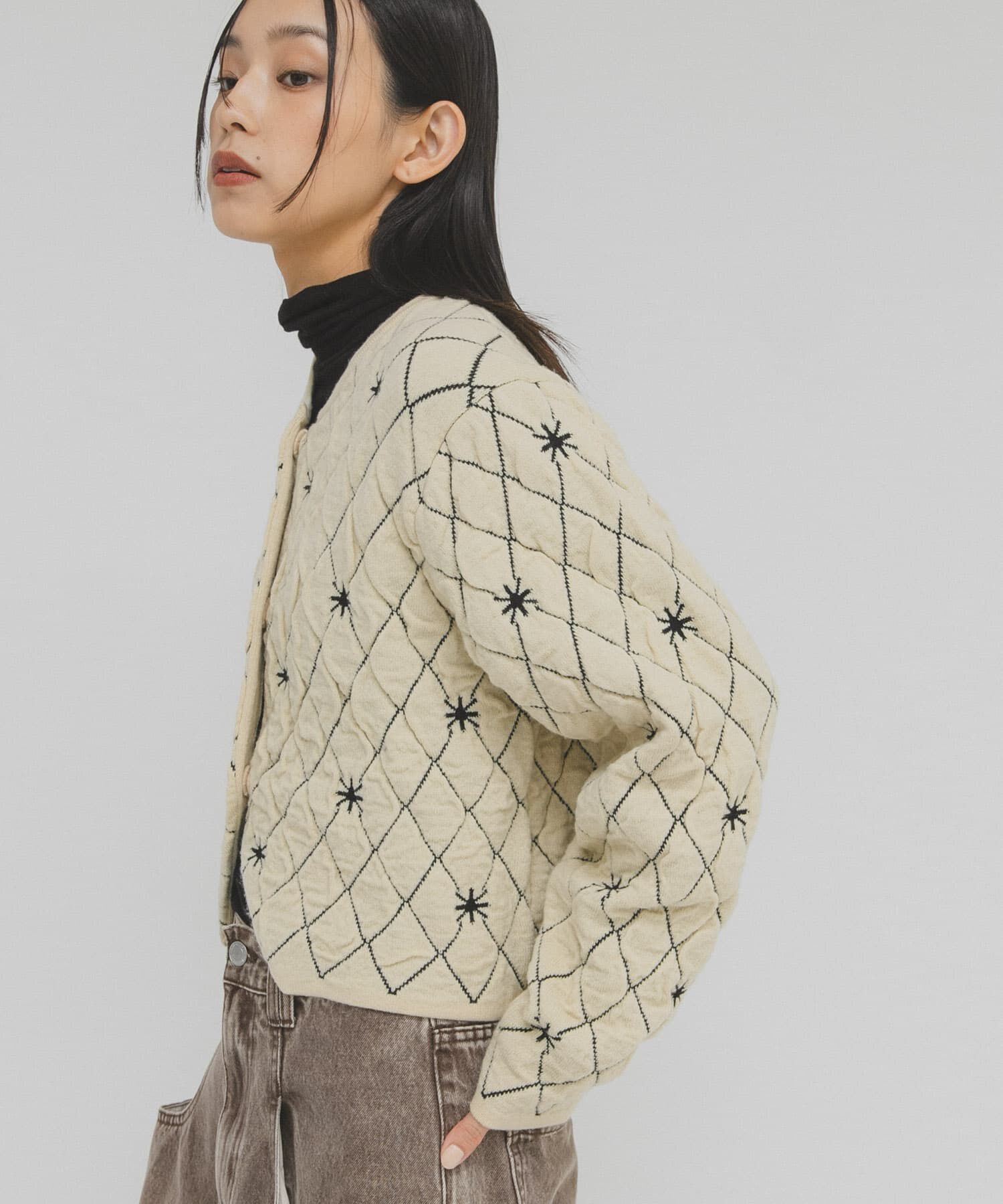  「キルティングショートカーディガン」|ニット・セーター|