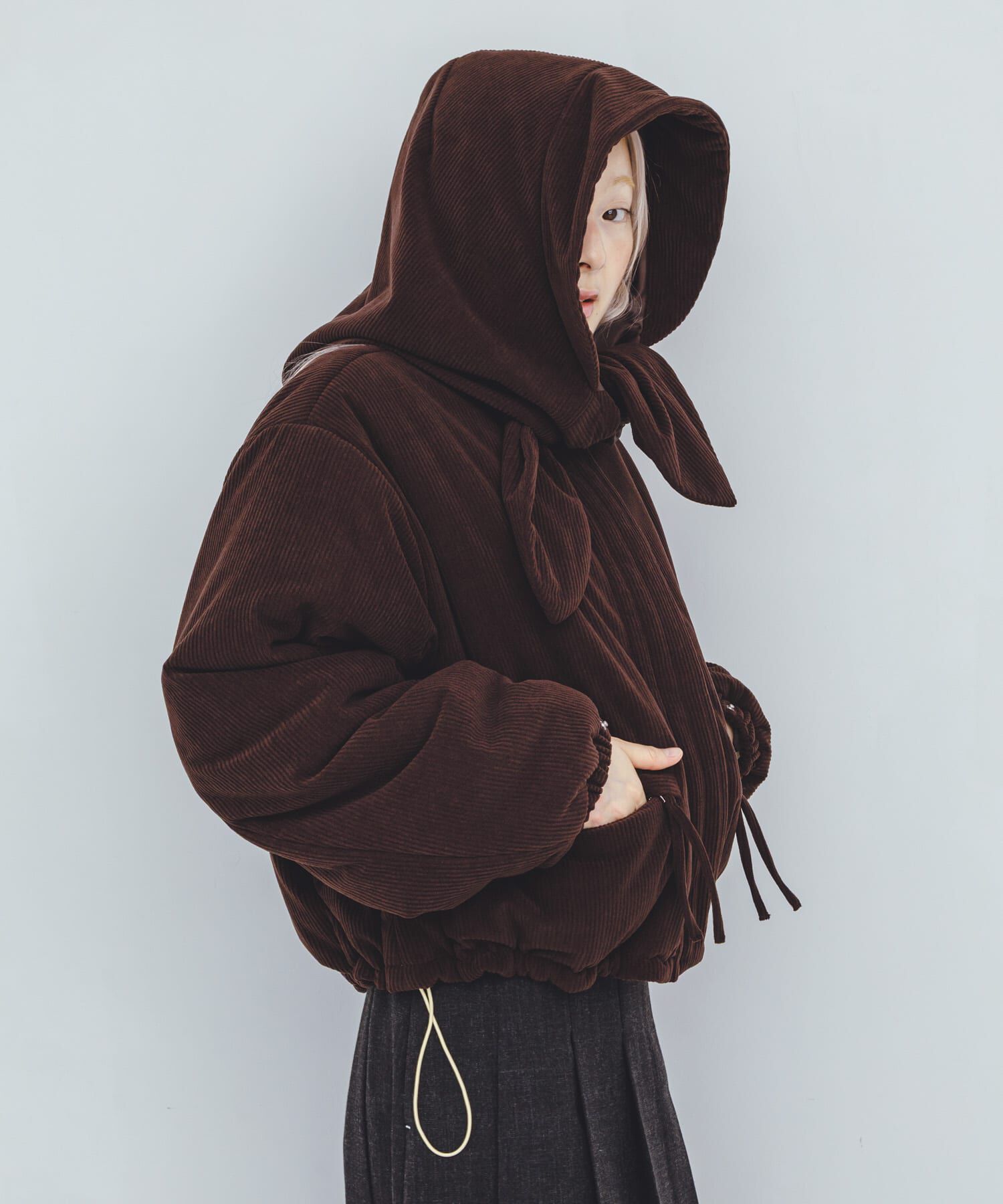  「リバーシブルパデッドジャケット」|ノーカラーコート|