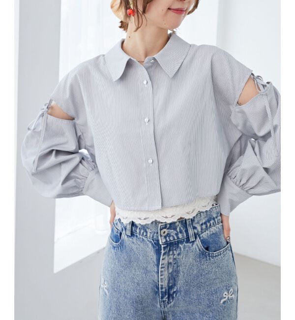  「オープンショルダーショートシャツ」|シャツ・ブラウス|