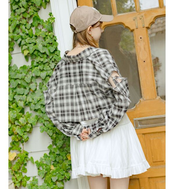  「オープンショルダーショートシャツ」|シャツ・ブラウス|