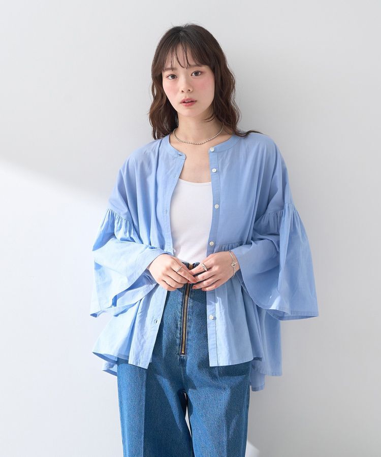 earth music&ecology「コットンボイルギャザーシャツ」|シャツ・ブラウス|