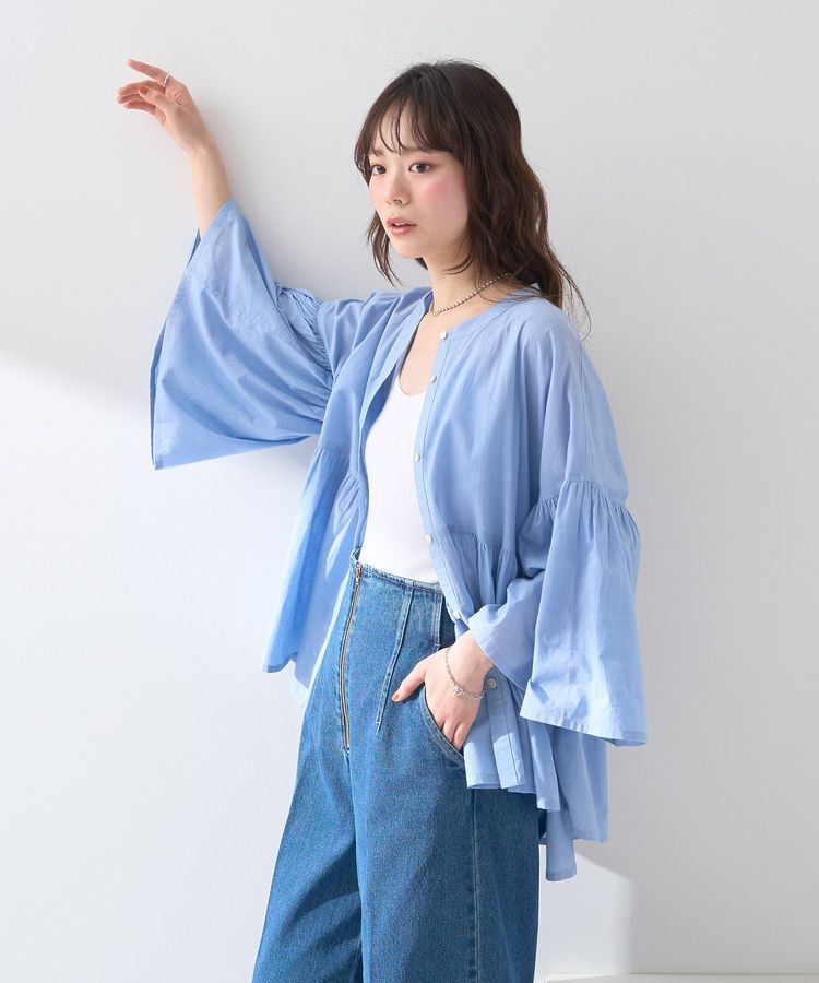 earth music&ecology「コットンボイルギャザーシャツ」|シャツ・ブラウス|