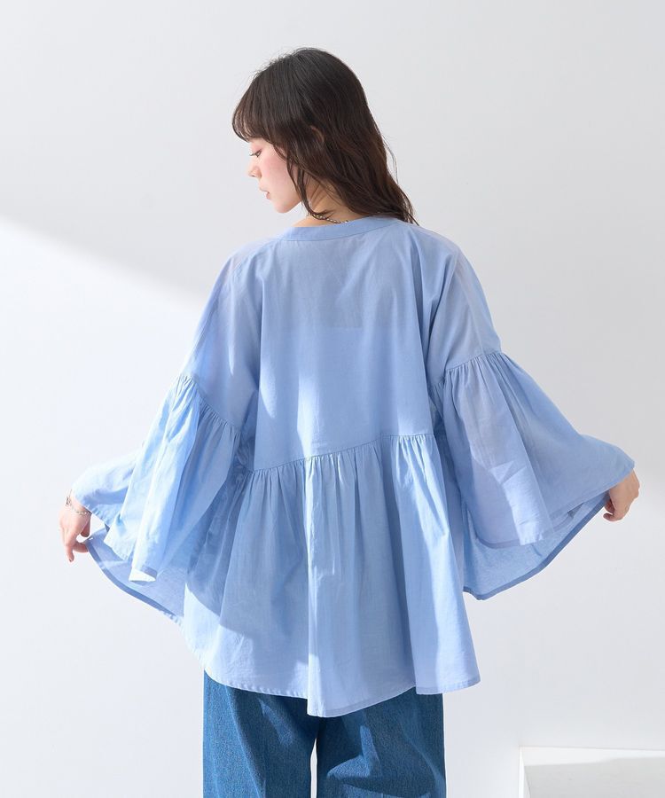 earth music&ecology「コットンボイルギャザーシャツ」|シャツ・ブラウス|