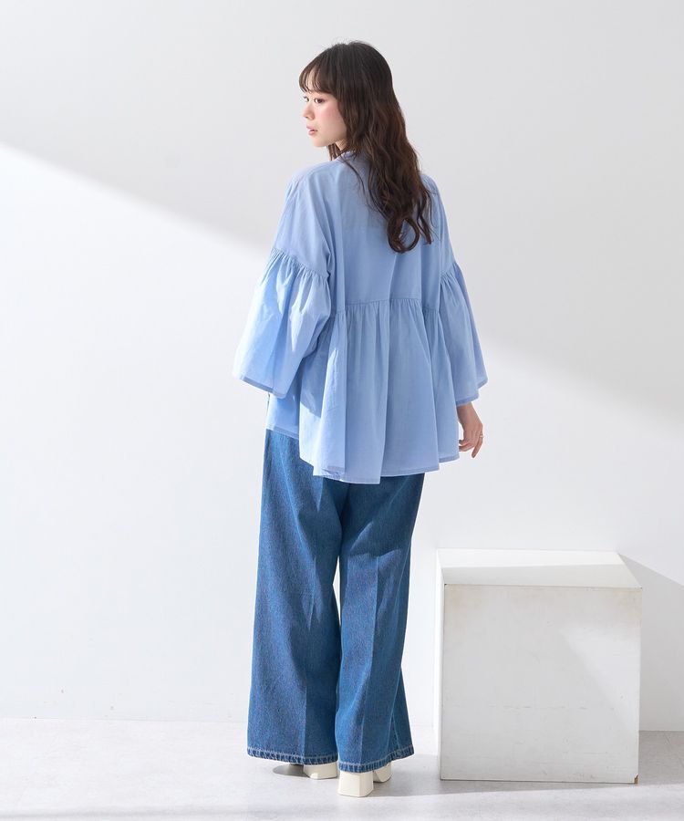 earth music&ecology「コットンボイルギャザーシャツ」|シャツ・ブラウス|