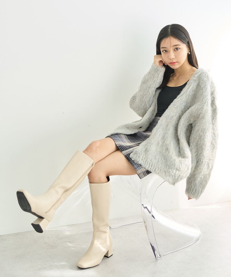 earth music&ecology「なみなみ起毛Vネックカーディガン」|カーディガン|