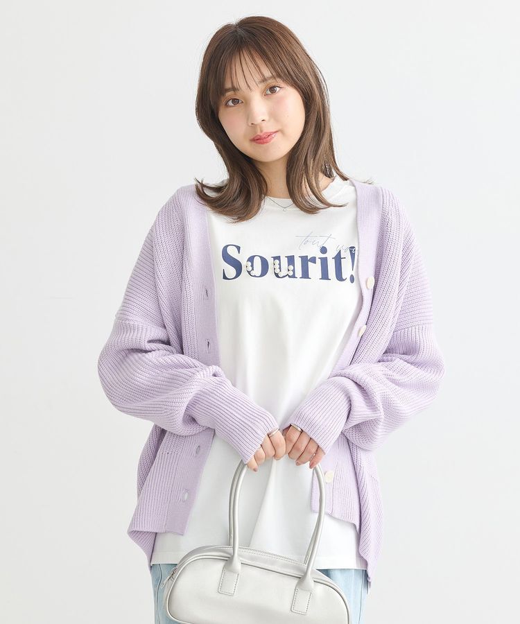 earth music&ecology「アンチピリングVネックカーディガン」|カーディガン|