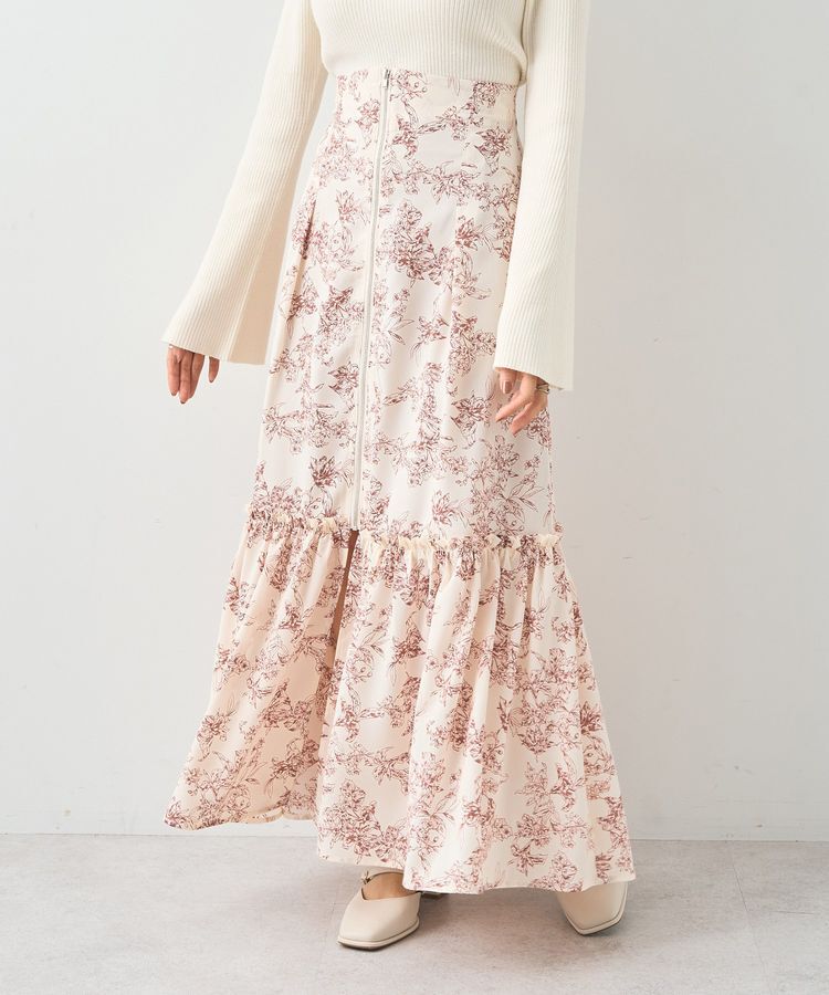 earth music&ecology「フロントZIPティアードスカート」|スカート|