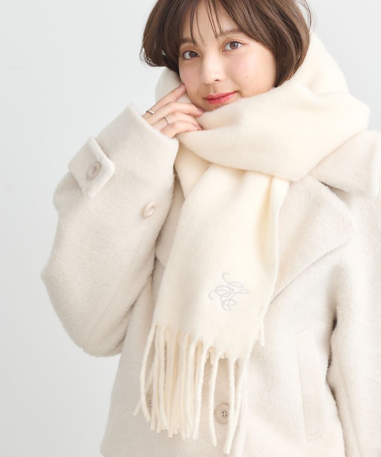 earth music&ecology「ワンポイントロゴ刺繍マフラー」|マフラー|