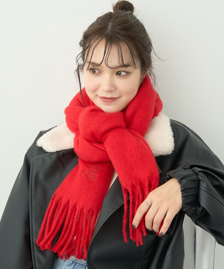 earth music&ecology「ワンポイントロゴ刺繍マフラー」|マフラー|