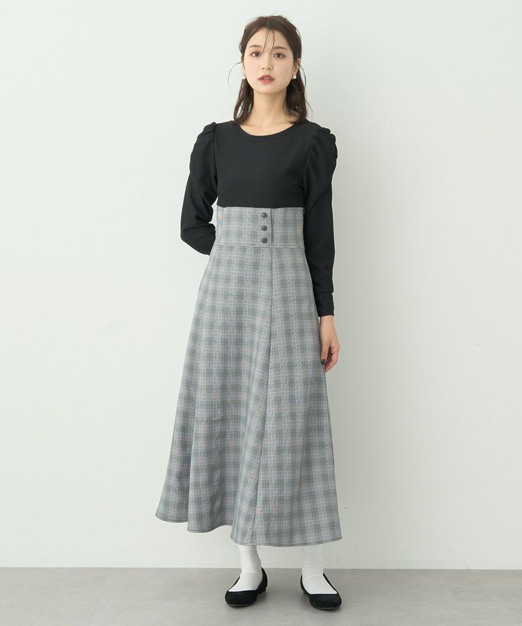 earth music&ecology「リブカットソードッキングワンピース」|ワンピース|