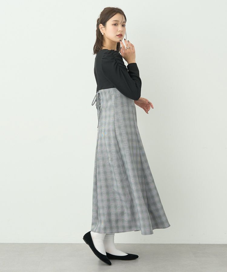 earth music&ecology「リブカットソードッキングワンピース」|ワンピース|