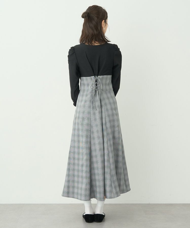 earth music&ecology「リブカットソードッキングワンピース」|ワンピース|