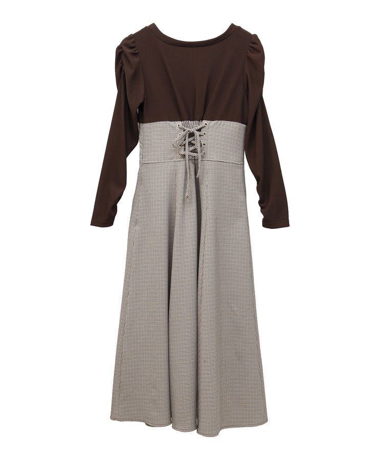 earth music&ecology「リブカットソードッキングワンピース」|ワンピース|