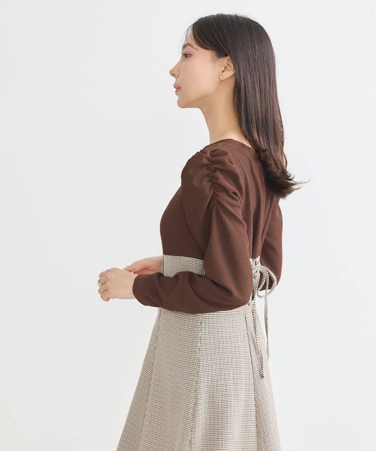 earth music&ecology「リブカットソードッキングワンピース」|ワンピース|