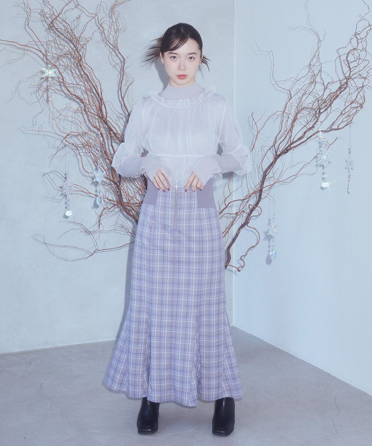 earth music&ecology「サイドリブバックレースアップスカート」|スカート|