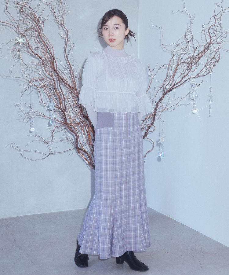 earth music&ecology「サイドリブバックレースアップスカート」|スカート|