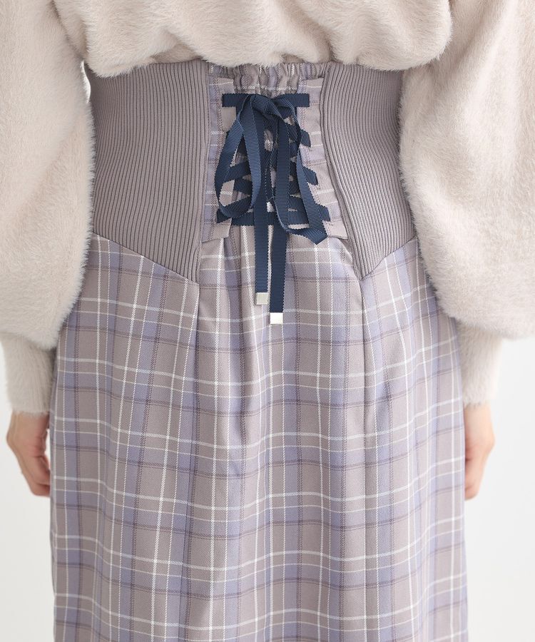 earth music&ecology「サイドリブバックレースアップスカート」|スカート|