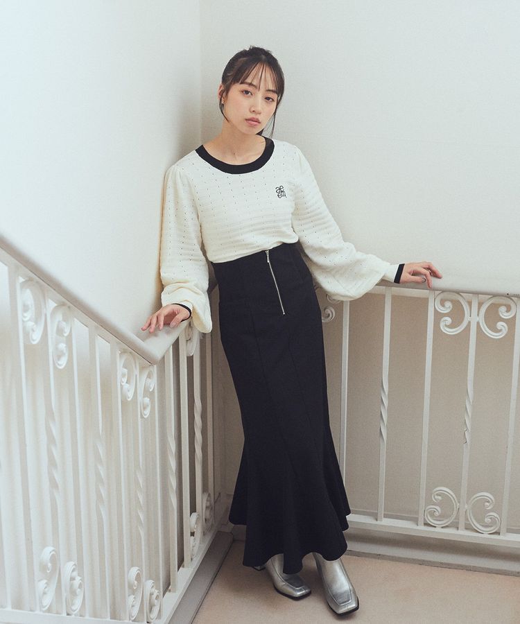 earth music&ecology「サイドリブバックレースアップスカート」|スカート|