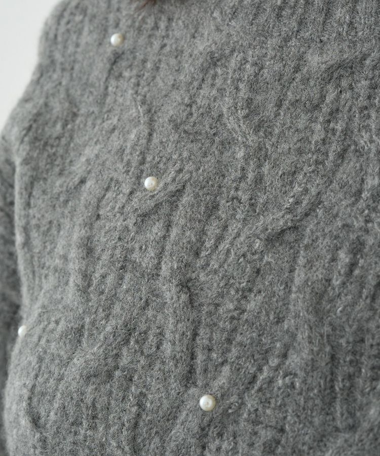 earth music&ecology「パール&ケーブルニットプルオーバー」|ニット・セーター|