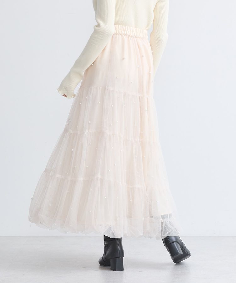 earth music&ecology「チュールパールスカート」|フレア|