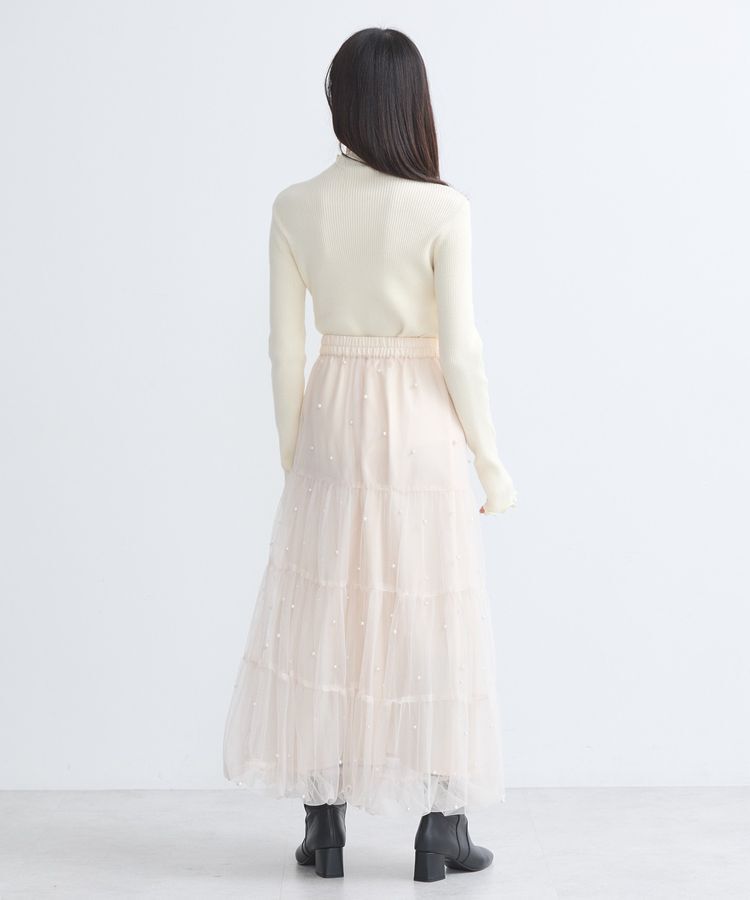 earth music&ecology「チュールパールスカート」|フレア|