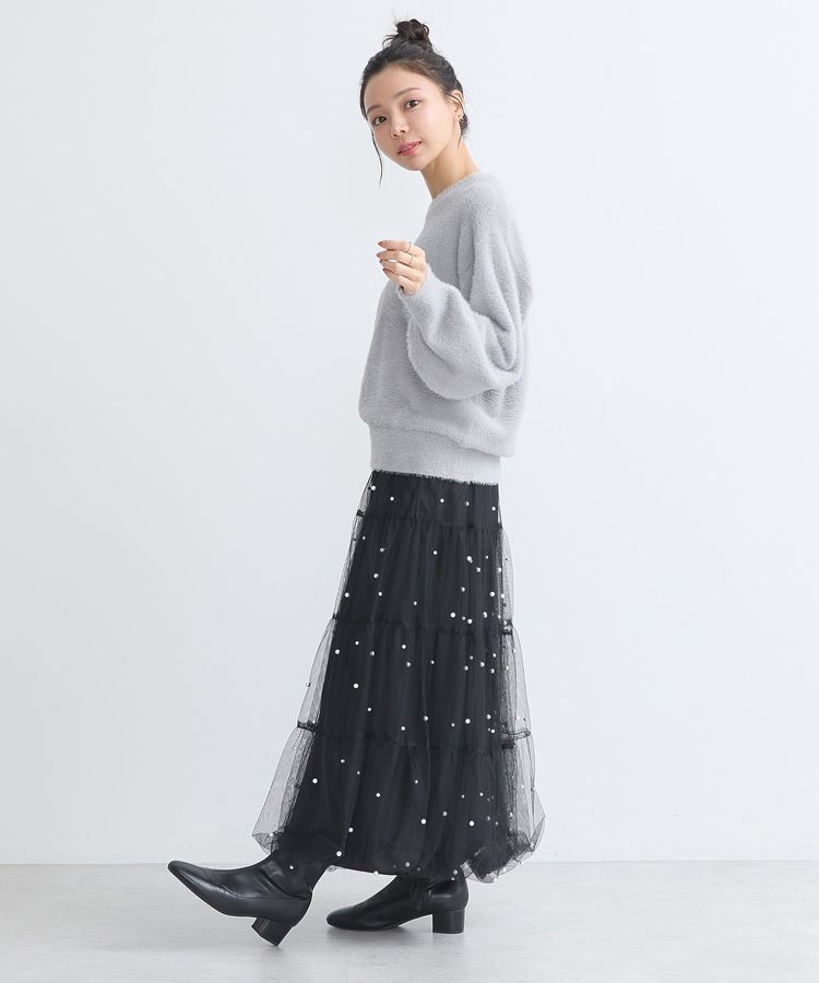 earth music&ecology「チュールパールスカート」|フレア|