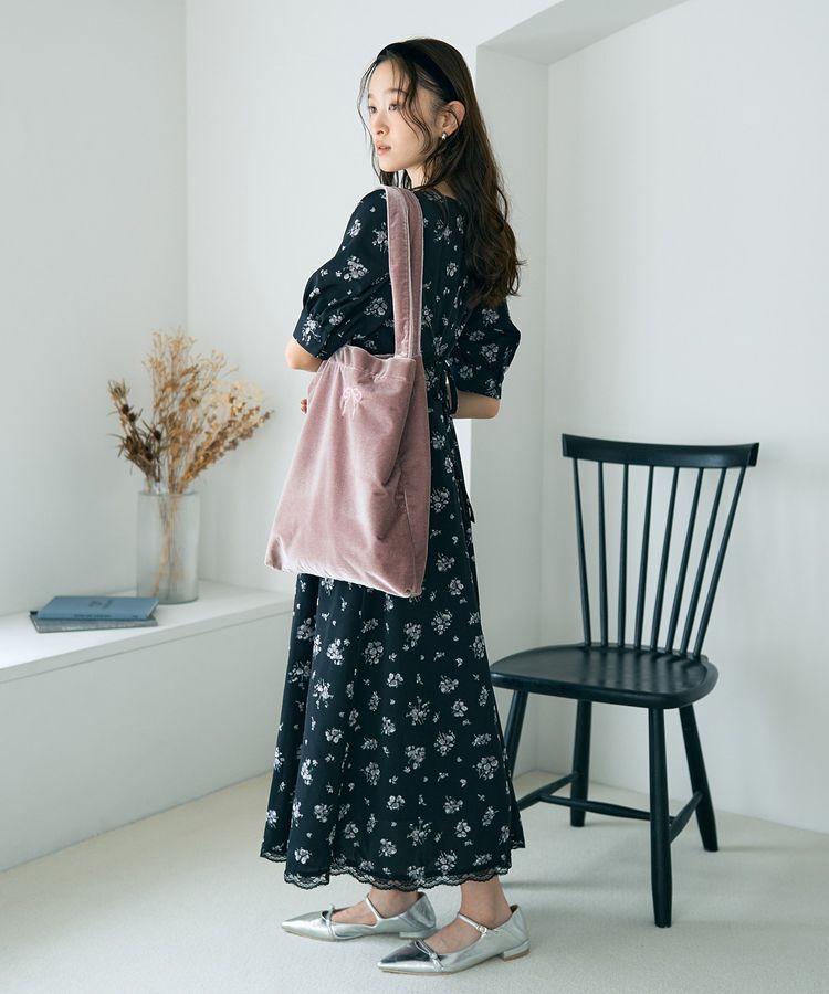 earth music&ecology「レース切替フラワーロングワンピース」|ワンピース|