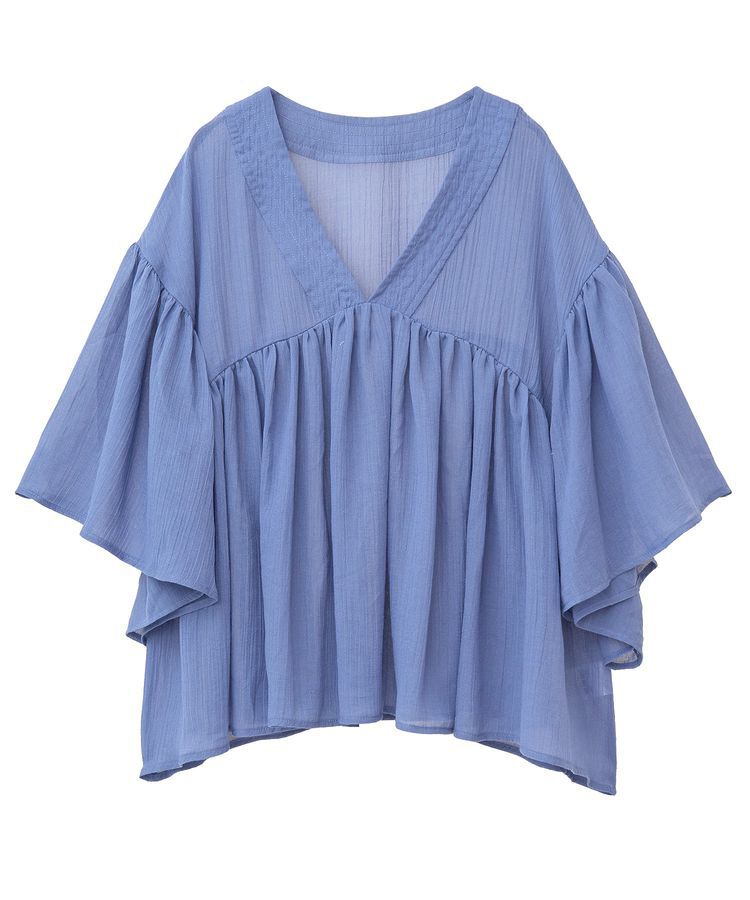 earth music&ecology「Vネックギャザーブラウス」|シャツ・ブラウス|