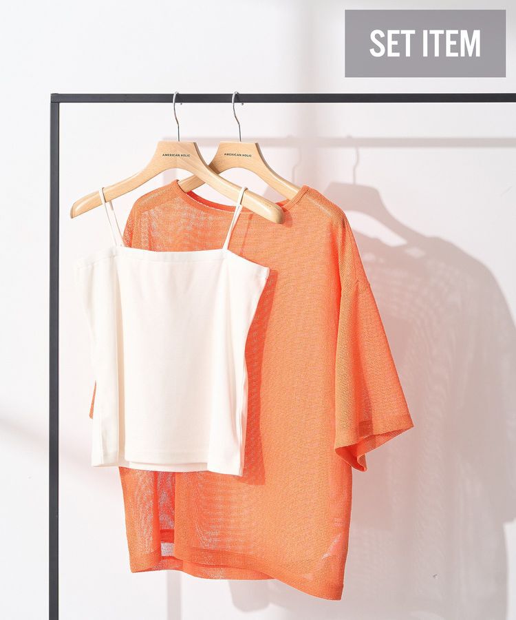 AMERICAN HOLIC「SET メッシュプルオーバー+キャミソール」|Tシャツ・カットソー|