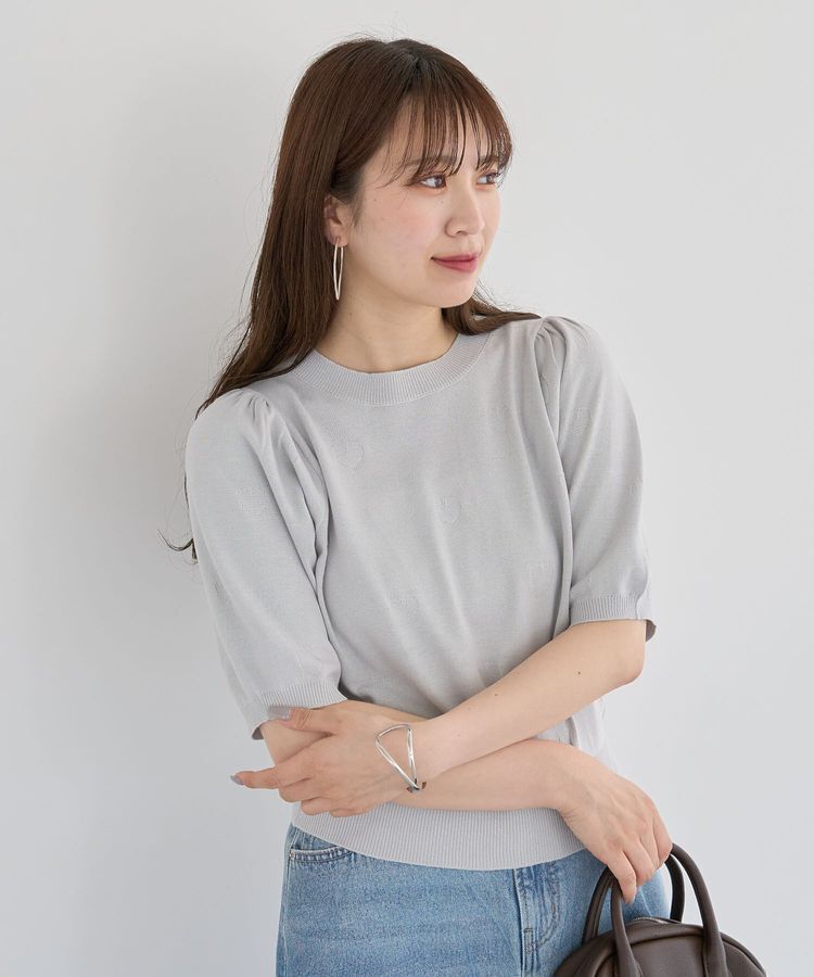 Green Parks「・swing by ハート柄クルーニット」|ニット・セーター|