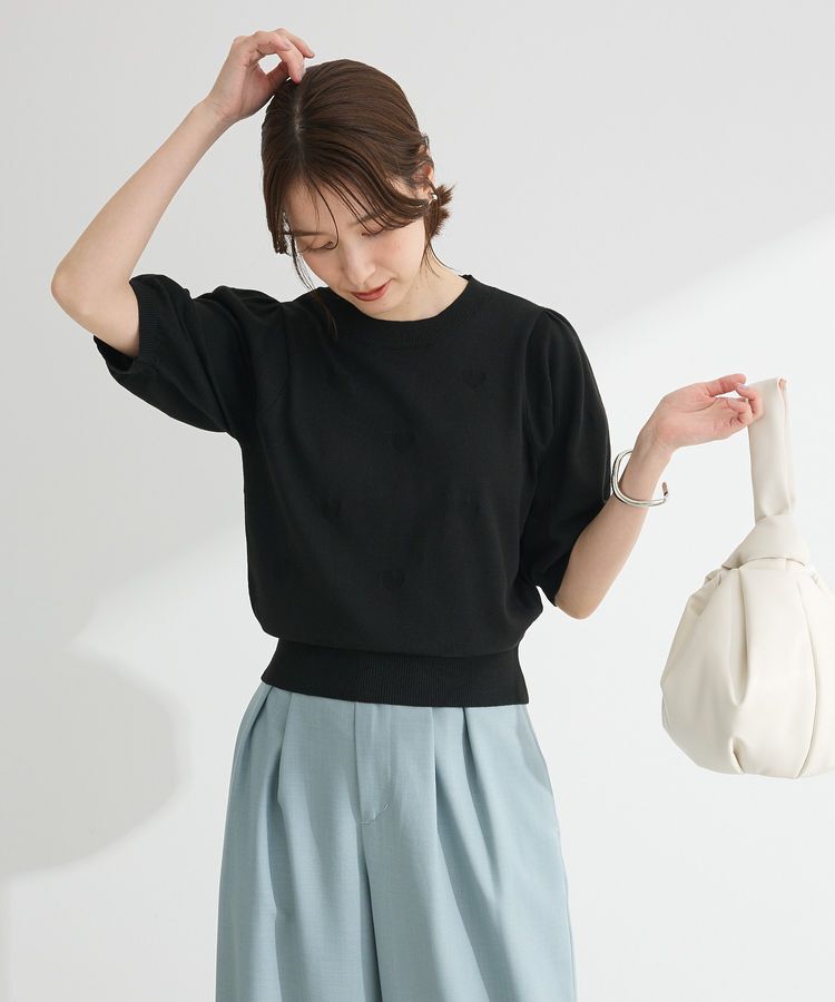 Green Parks「・swing by ハート柄クルーニット」|ニット・セーター|