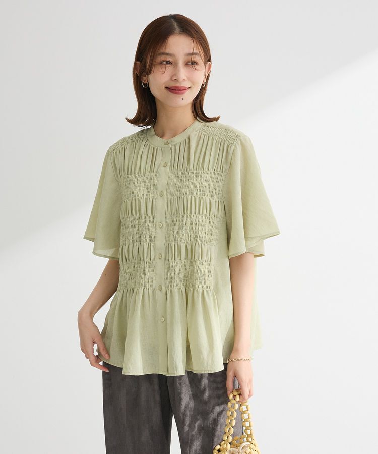 armonia「SET2点マジョリカシャーリングブラウス＋タンク」|シャツ・ブラウス|Light Green