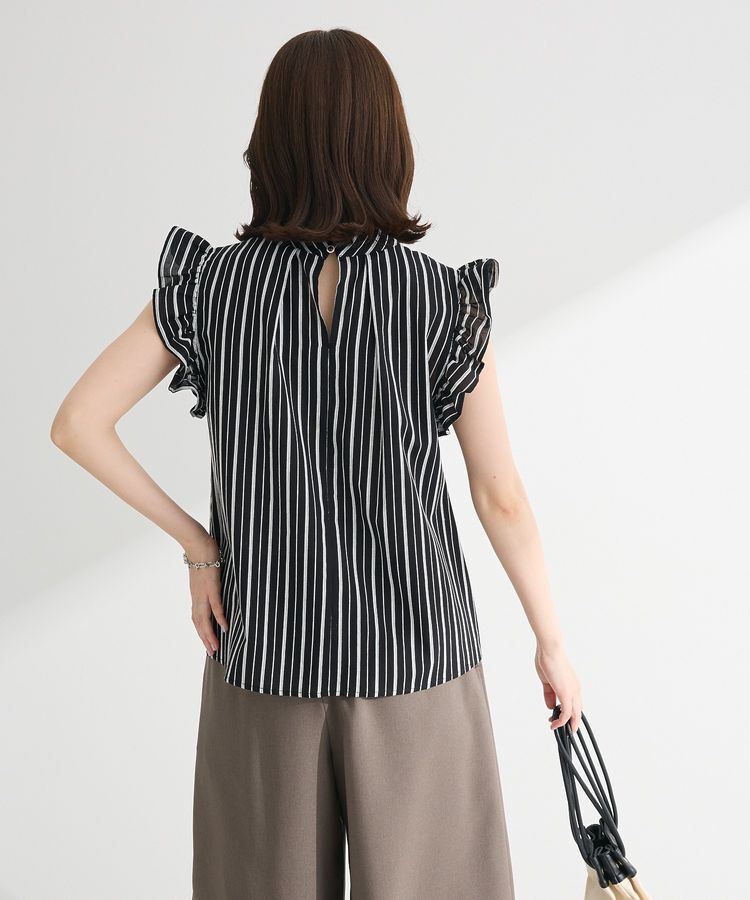 Green Parks「・ELENCARE DUE ストライプフリルブラウス」|シャツ・ブラウス|