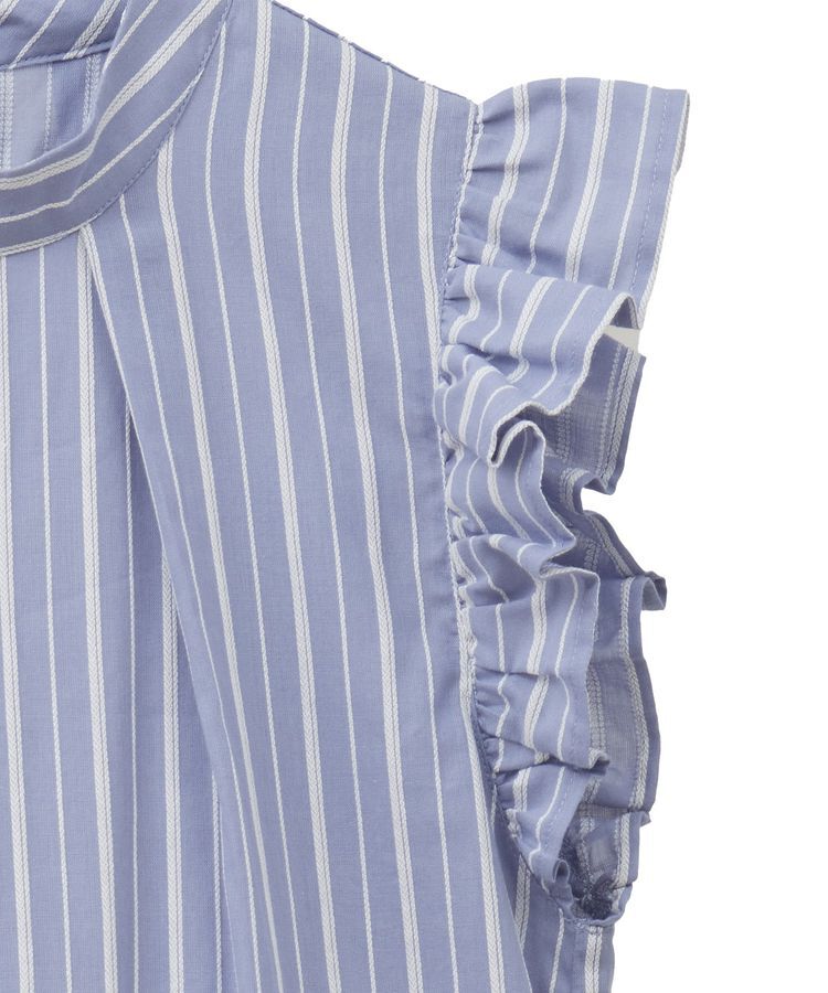 Green Parks「・ELENCARE DUE ストライプフリルブラウス」|シャツ・ブラウス|