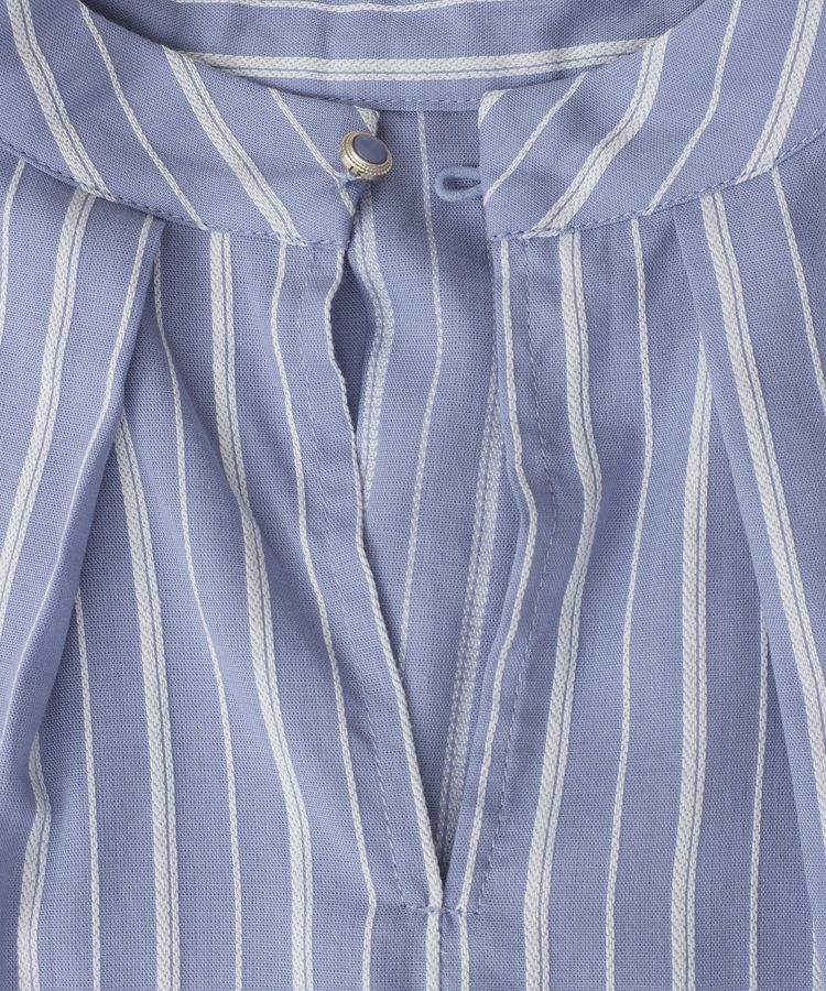 Green Parks「・ELENCARE DUE ストライプフリルブラウス」|シャツ・ブラウス|