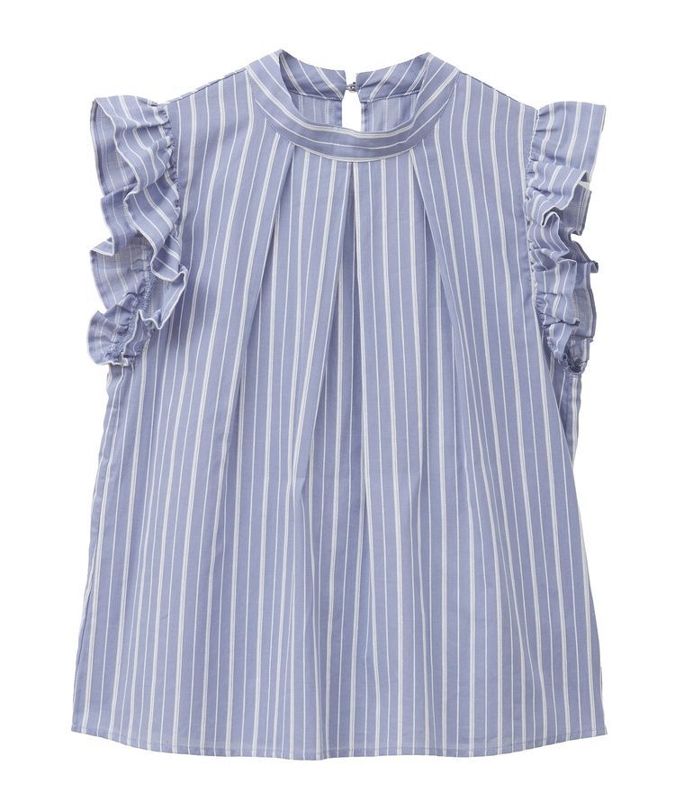 Green Parks「・ELENCARE DUE ストライプフリルブラウス」|シャツ・ブラウス|