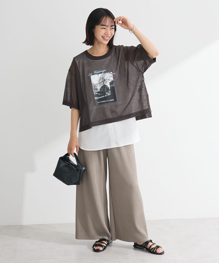 Green Parks「アソートロゴ半袖シアーニットプルオーバー」|ニット・セーター|